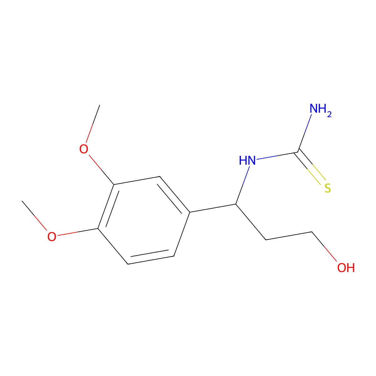 [1-(3,4-Dimethoxyphenyl)-3-hydroxypropyl]thiourea molecular structure, CAS 860612-20-0