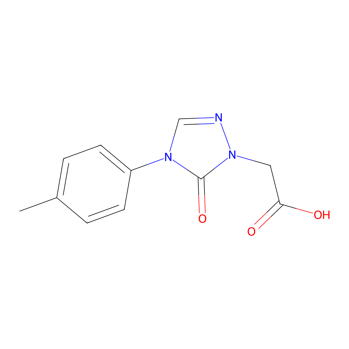 2-(5-Oxo-4-(p-tolyl)-4,5-dihydro-1H-1,2,4-triazol-1-yl)acetic acid molecular structure, CAS 860612-22-2