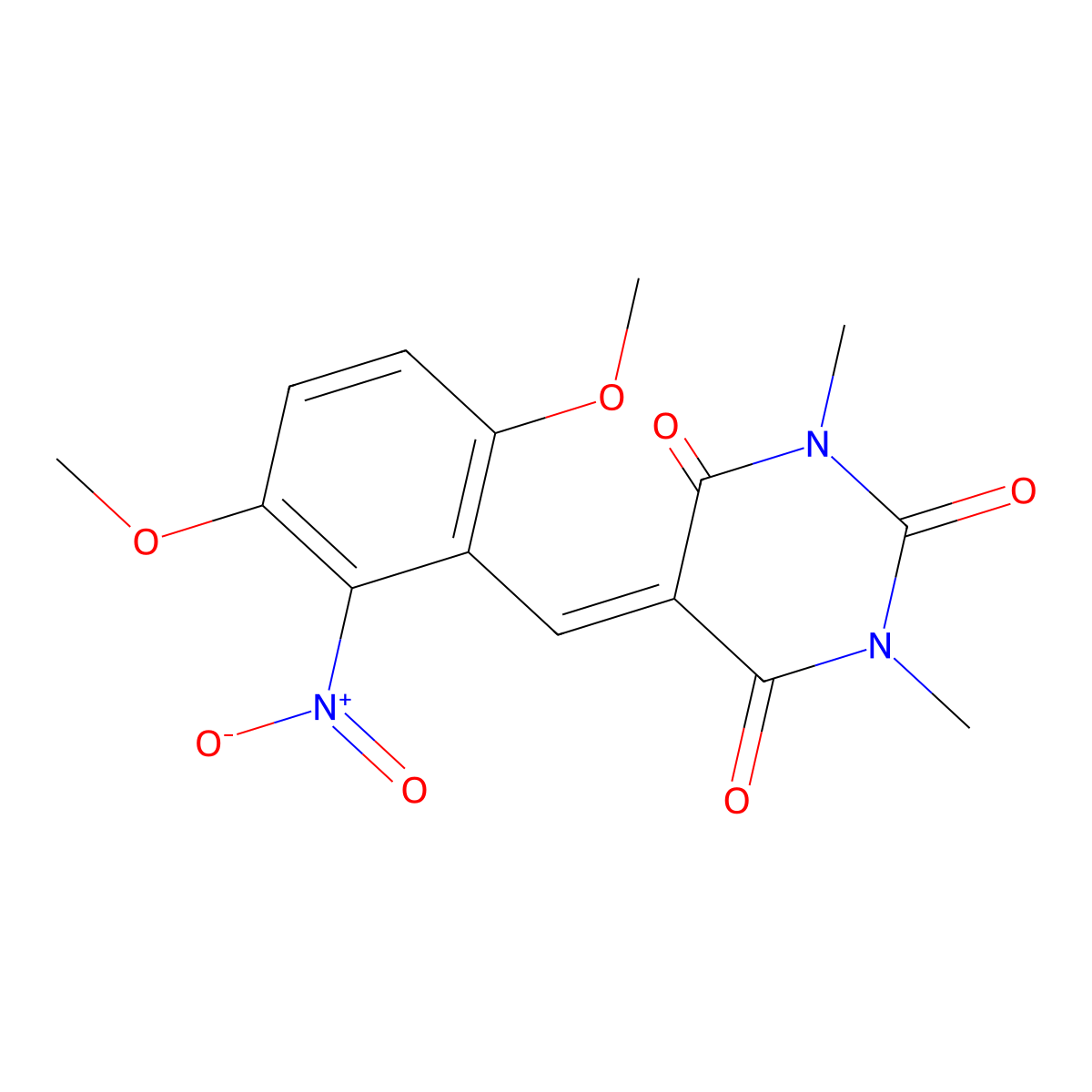 5-[(3,6-Dimethoxy-2-nitrophenyl)methylidene]-1,3-dimethyl-1,3-diazinane-2,4,6-trione molecular structure, CAS 860612-27-7