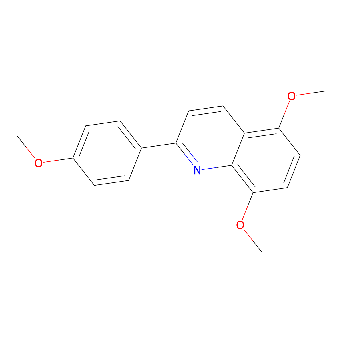 5,8-Dimethoxy-2-(4-methoxyphenyl)quinoline molecular structure, CAS 860612-45-9