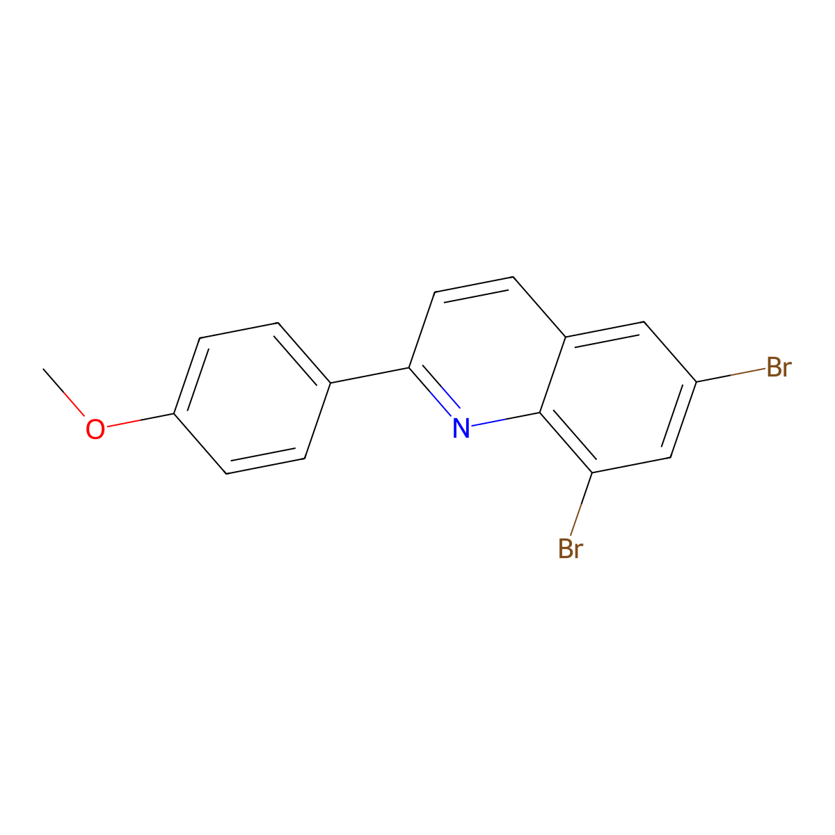 6,8-Dibromo-2-(4-methoxyphenyl)quinoline molecular structure, CAS 860612-46-0