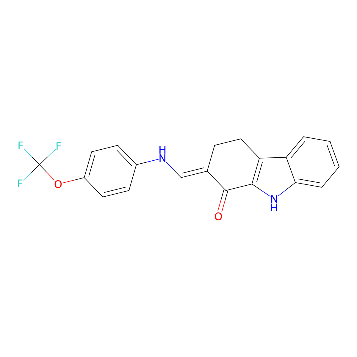 (2E)-2-[[4-(trifluoromethoxy)anilino]methylidene]-4,9-dihydro-3H-carbazol-1-one molecular structure, CAS 860612-48-2