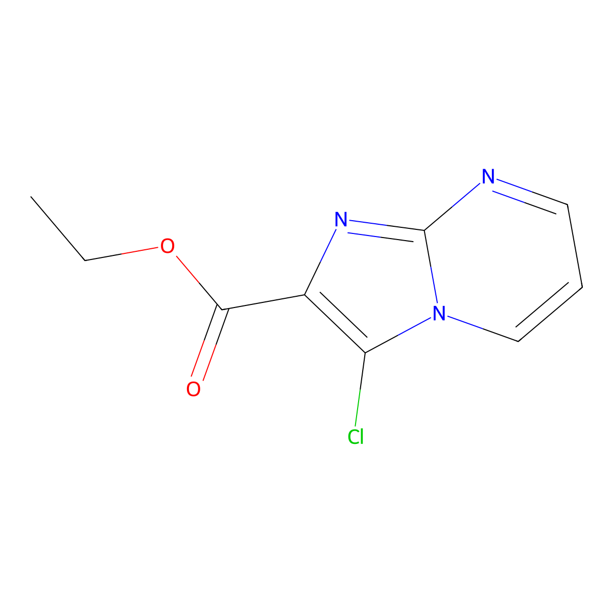 Ethyl 3-chloroimidazo[1,2-a]pyrimidine-2-carboxylate molecular structure, CAS 860612-52-8