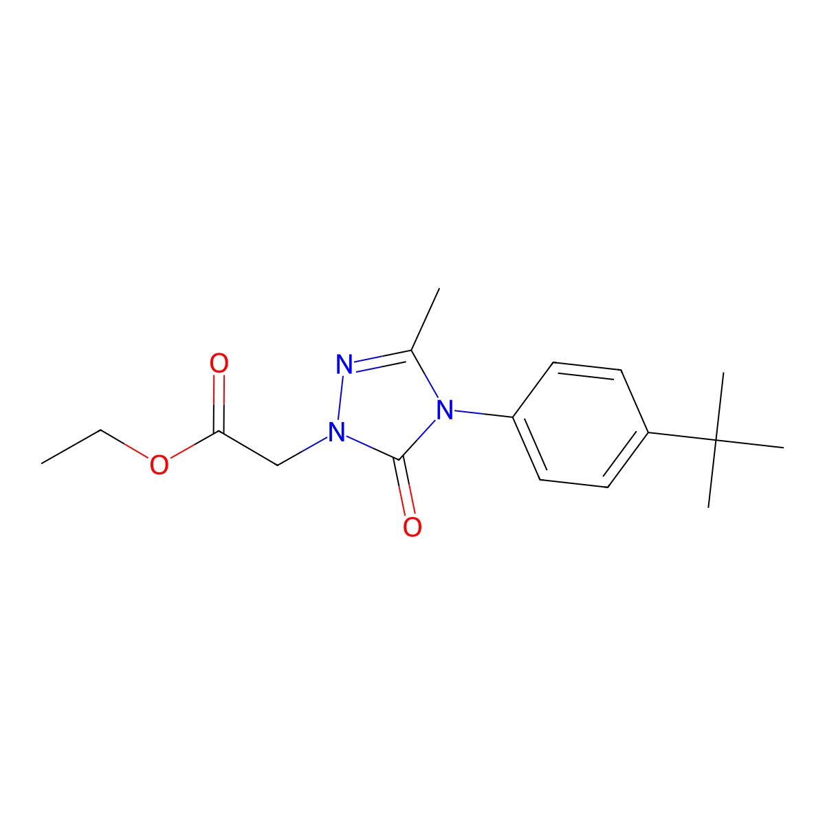 ethyl 2-{4-[4-(tert-butyl)phenyl]-3-methyl-5-oxo-4,5-dihydro-1H-1,2,4-triazol-1-yl}acetate molecular structure, CAS 860612-53-9