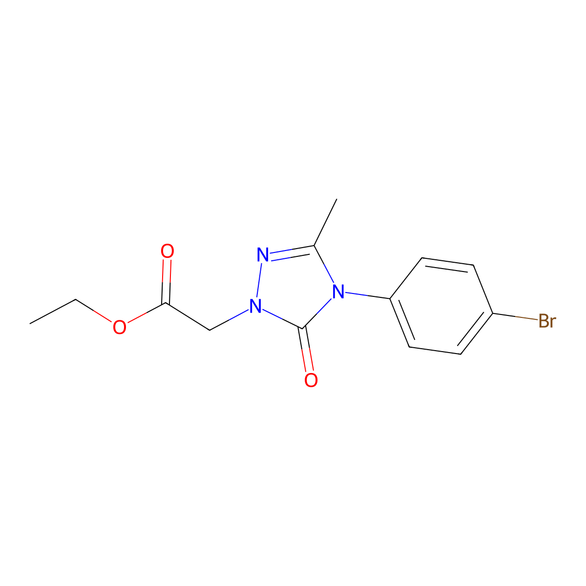 ethyl 2-[4-(4-bromophenyl)-3-methyl-5-oxo-4,5-dihydro-1H-1,2,4-triazol-1-yl]acetate molecular structure, CAS 860612-58-4