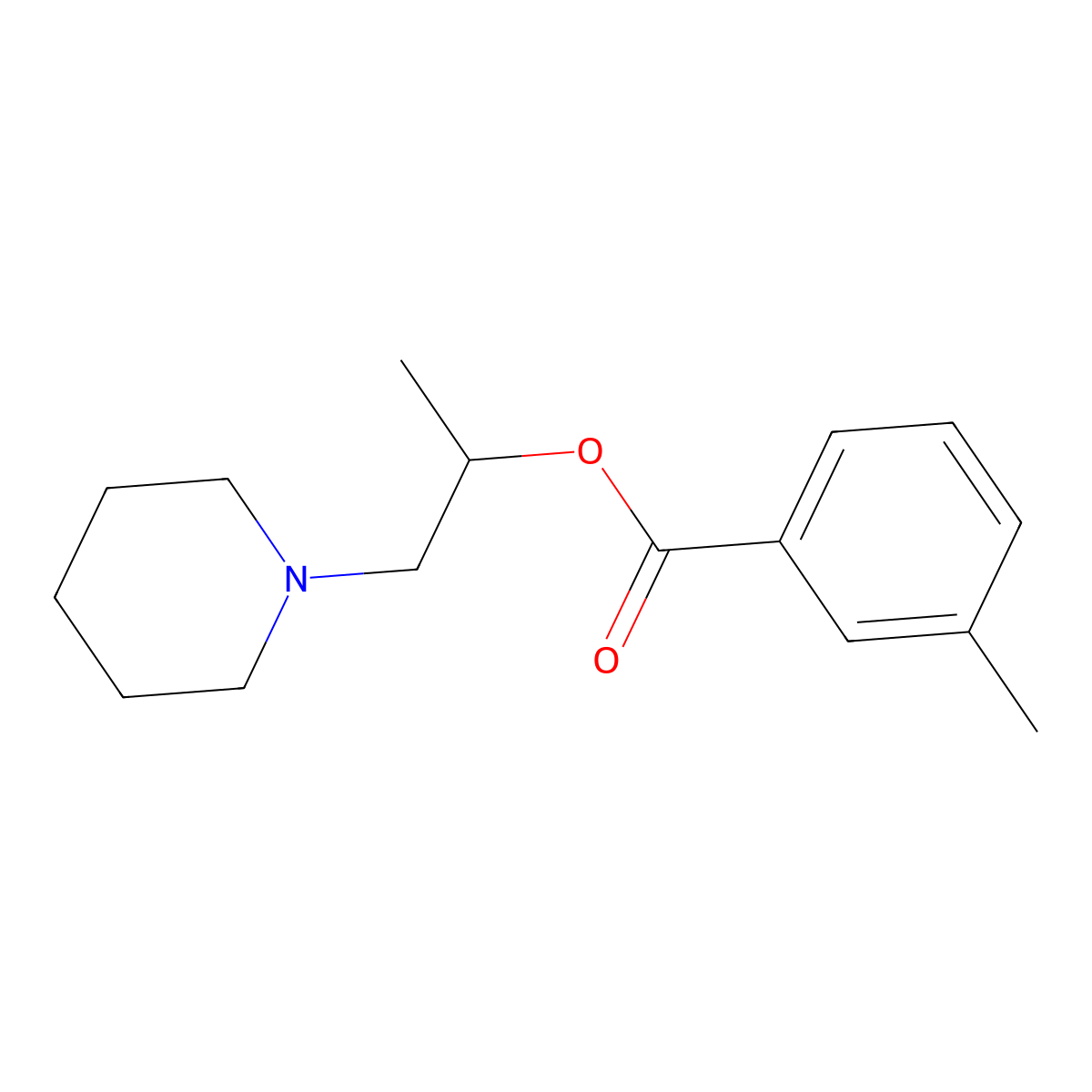 1-(Piperidin-1-yl)propan-2-yl 3-methylbenzoate molecular structure, CAS 860614-32-0