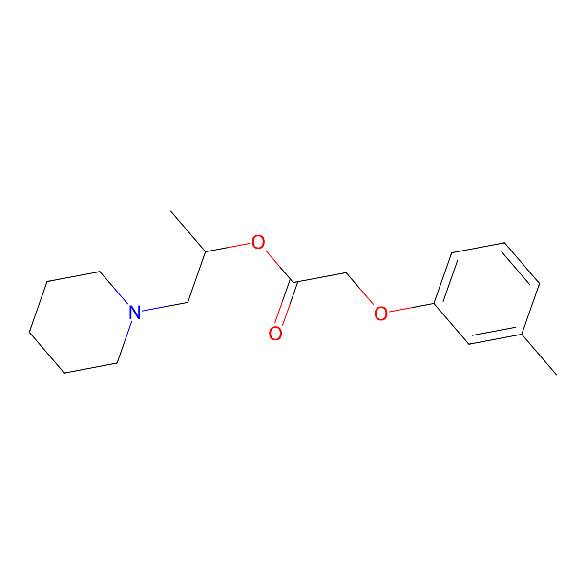 1-(Piperidin-1-yl)propan-2-yl (3-methylphenoxy)acetate molecular structure, CAS 860614-40-0