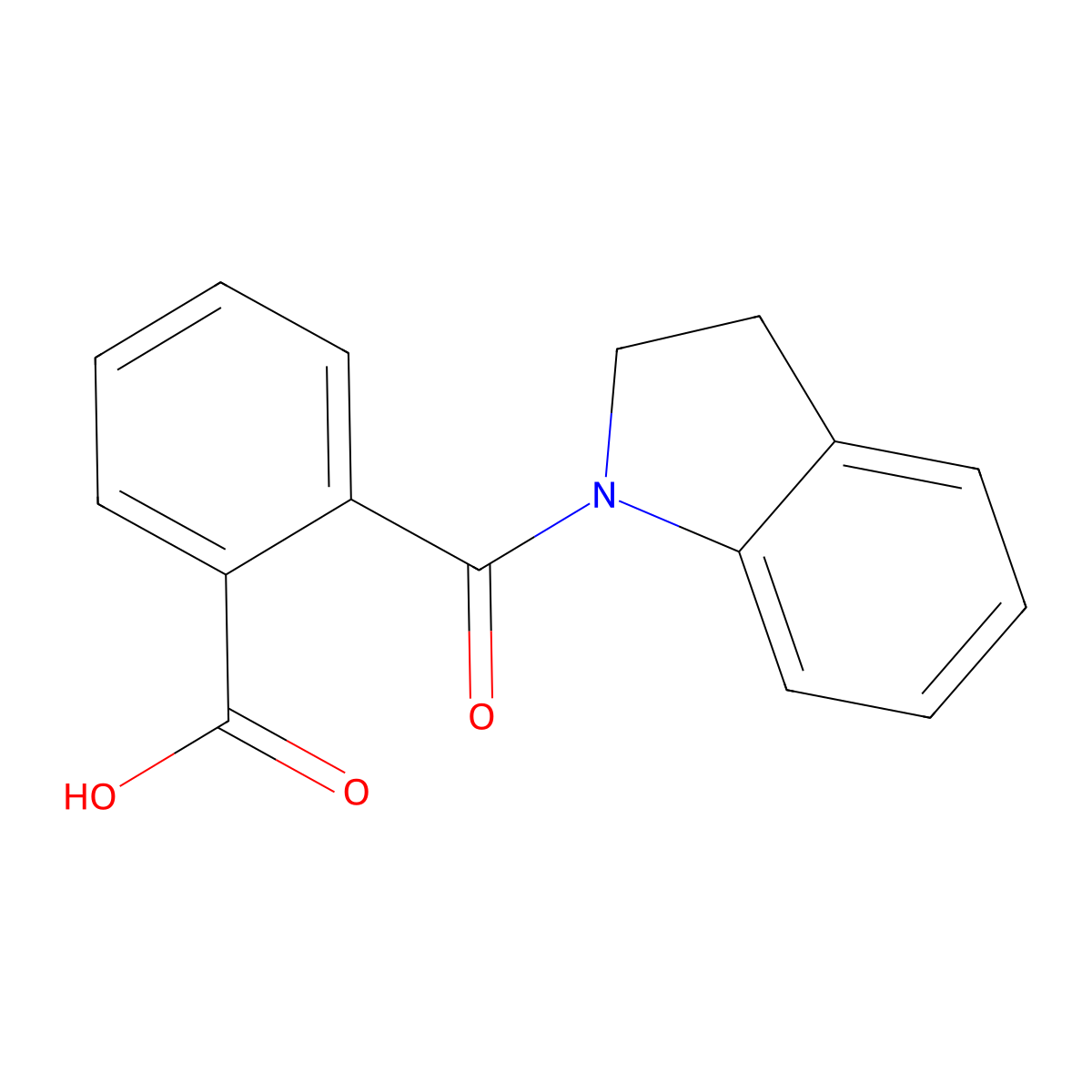 2-(2,3-Dihydro-1H-indol-1-ylcarbonyl)benzoic acid molecular structure, CAS 860614-64-8