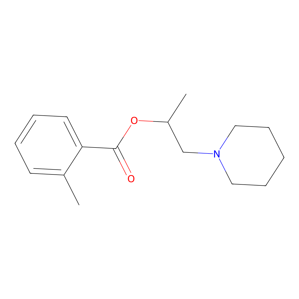 1-(Piperidin-1-yl)propan-2-yl 2-methylbenzoate molecular structure, CAS 860614-75-1