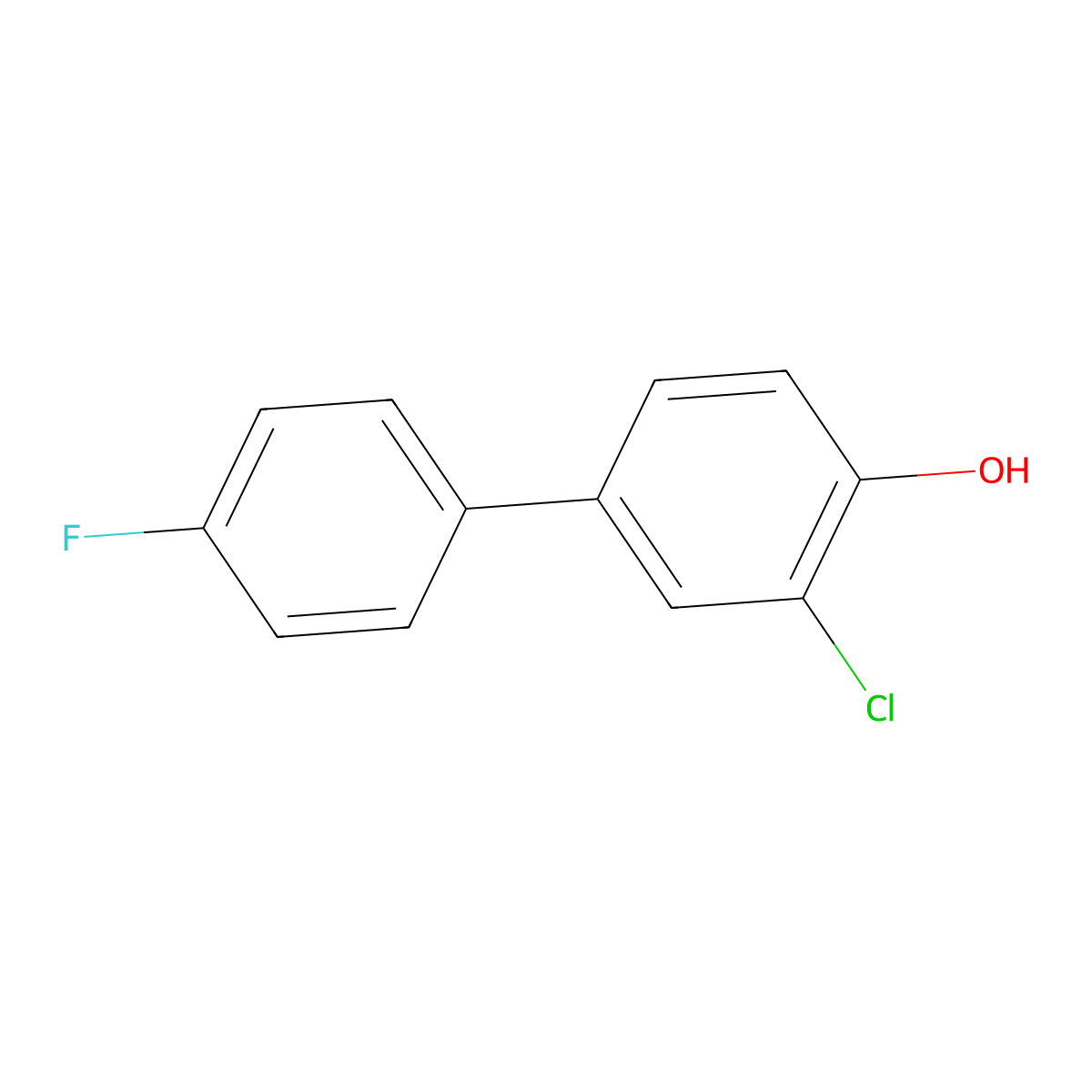 2-Chloro-4-(4-fluorophenyl)phenol molecular structure, CAS 860616-69-9