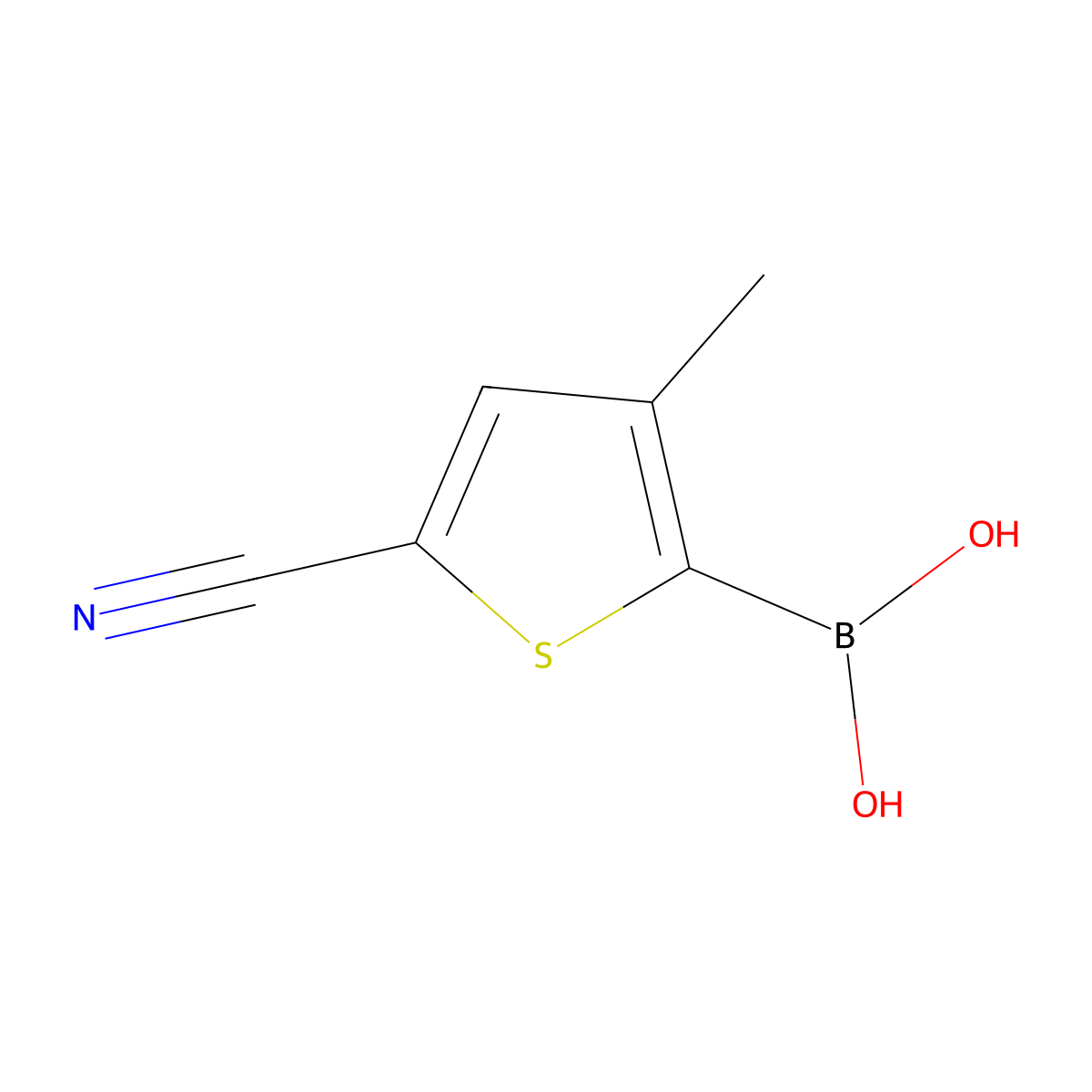 (5-Cyano-3-methylthiophen-2-yl)boronic acid molecular structure, CAS 860617-72-7