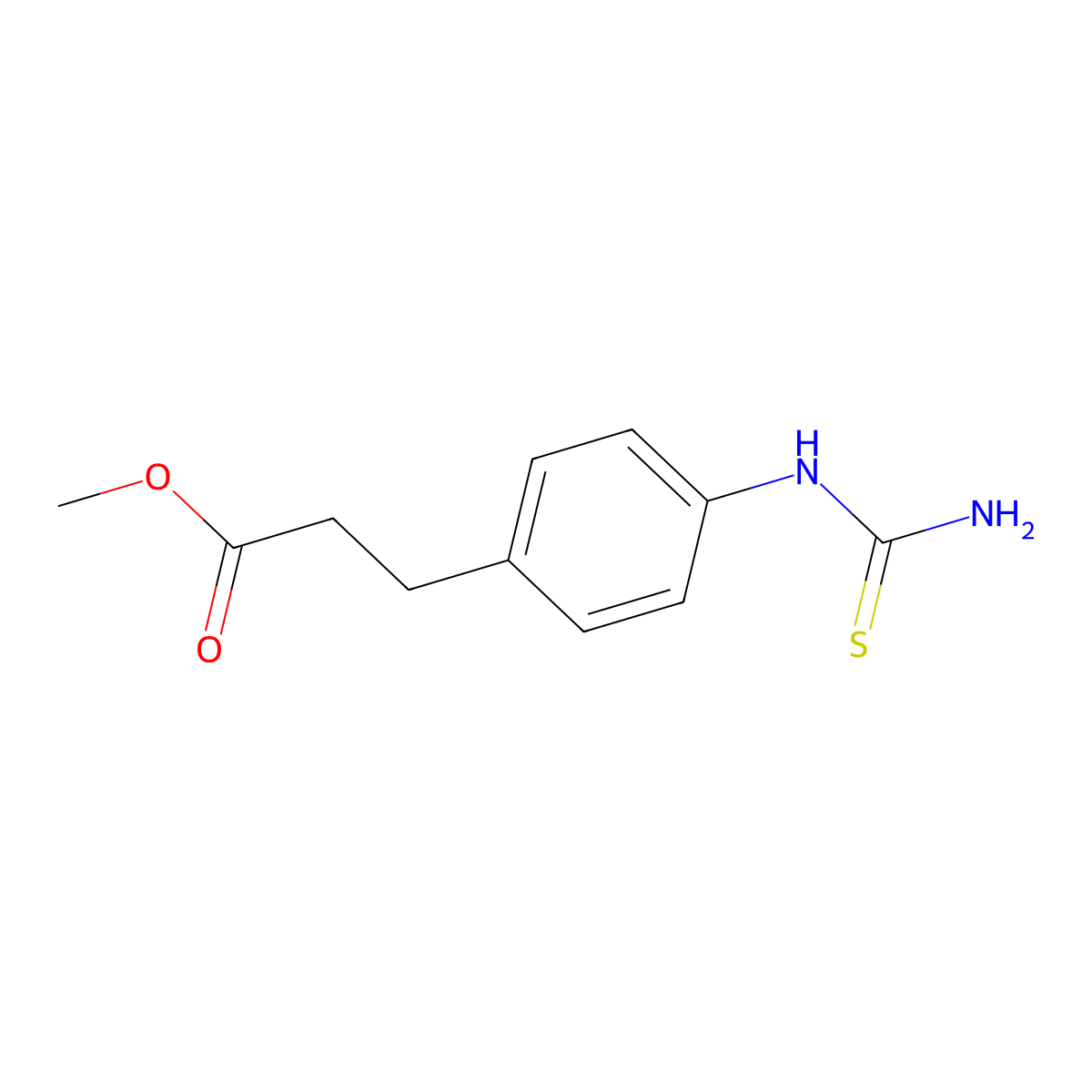Methyl 3-[4-(carbamothioylamino)phenyl]propanoate molecular structure, CAS 860621-17-6