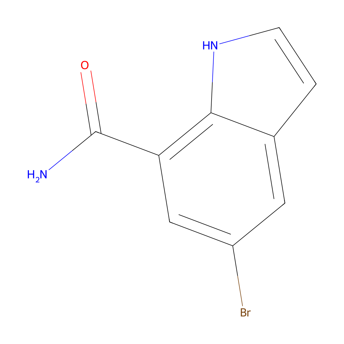 5-bromo-1H-indole-7-carboxamide molecular structure, CAS 860624-91-5
