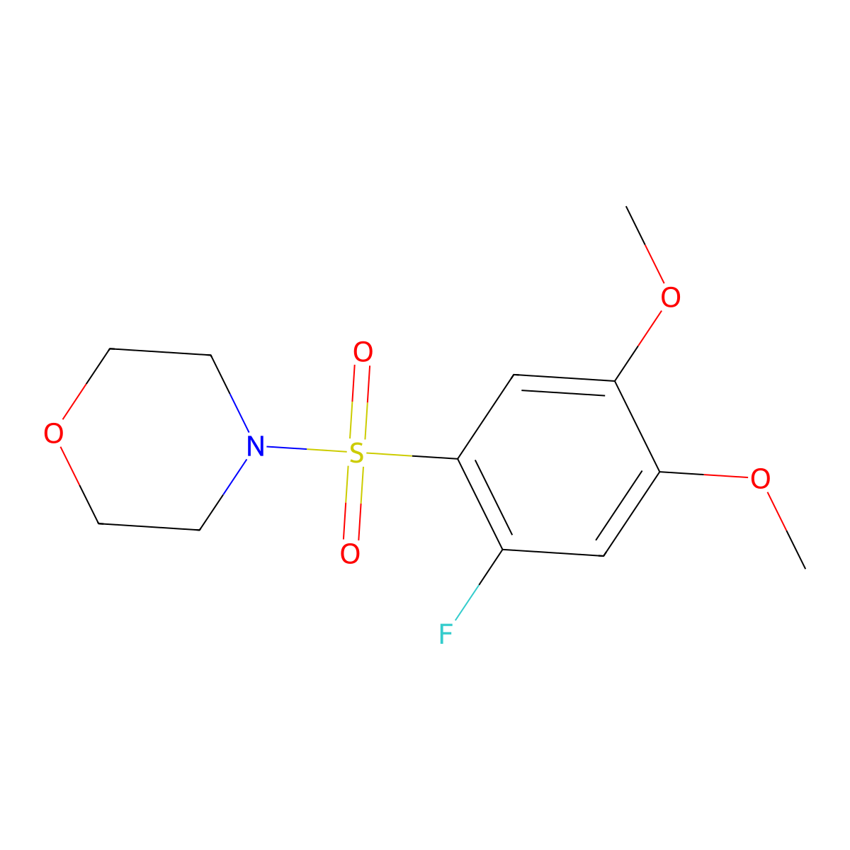 4-[(2-Fluoro-4,5-dimethoxyphenyl)sulfonyl]morpholine molecular structure, CAS 860625-62-3