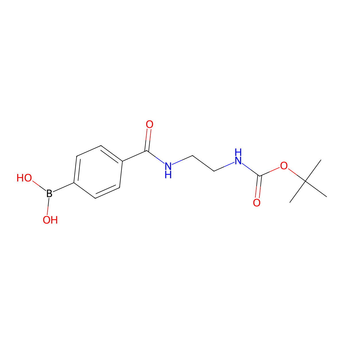 (4-((2-((tert-Butoxycarbonyl)amino)ethyl)carbamoyl)phenyl)boronic acid molecular structure, CAS 860626-05-7