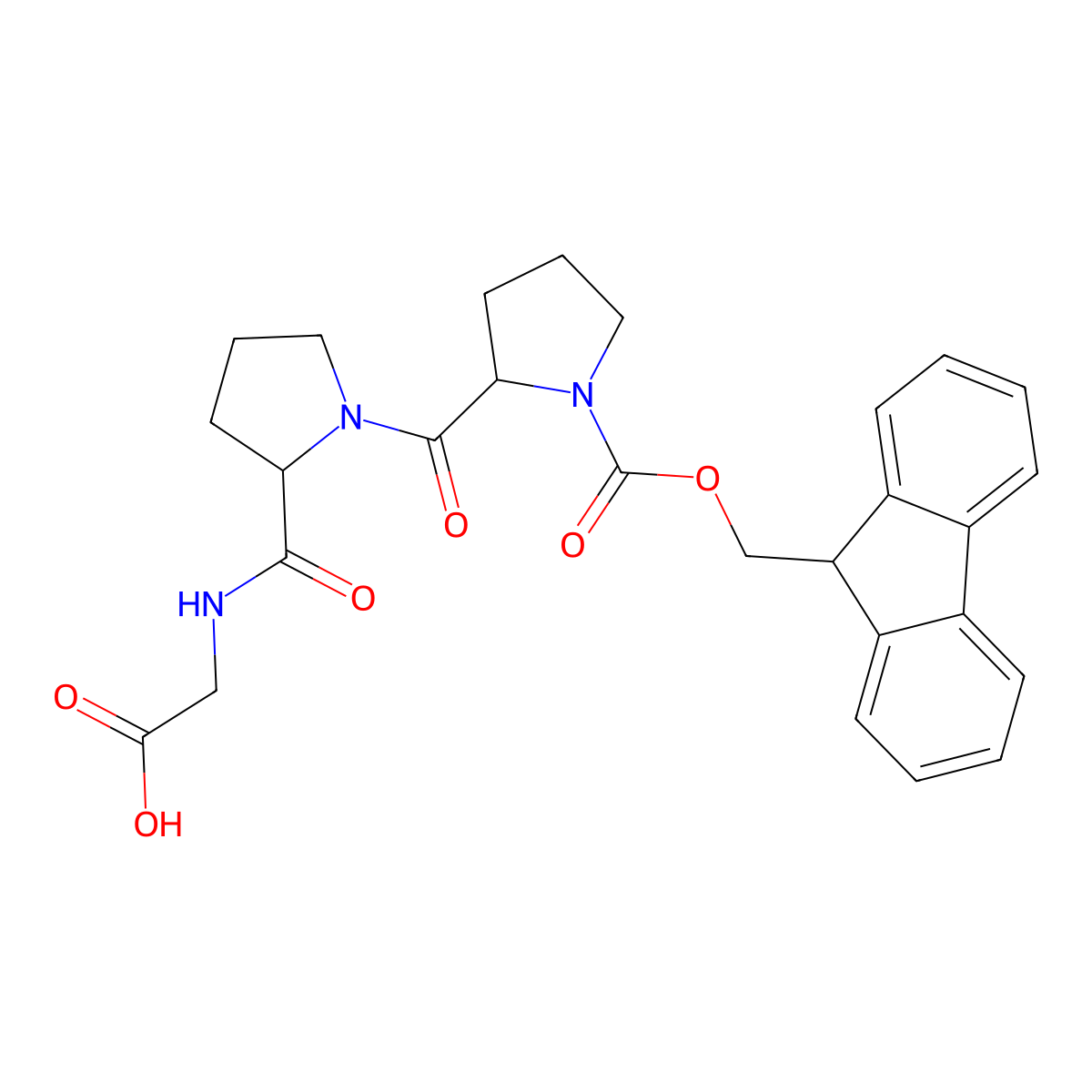 Fmoc-L-prolyl-L-prolyl-glycine molecular structure, CAS 860642-17-7