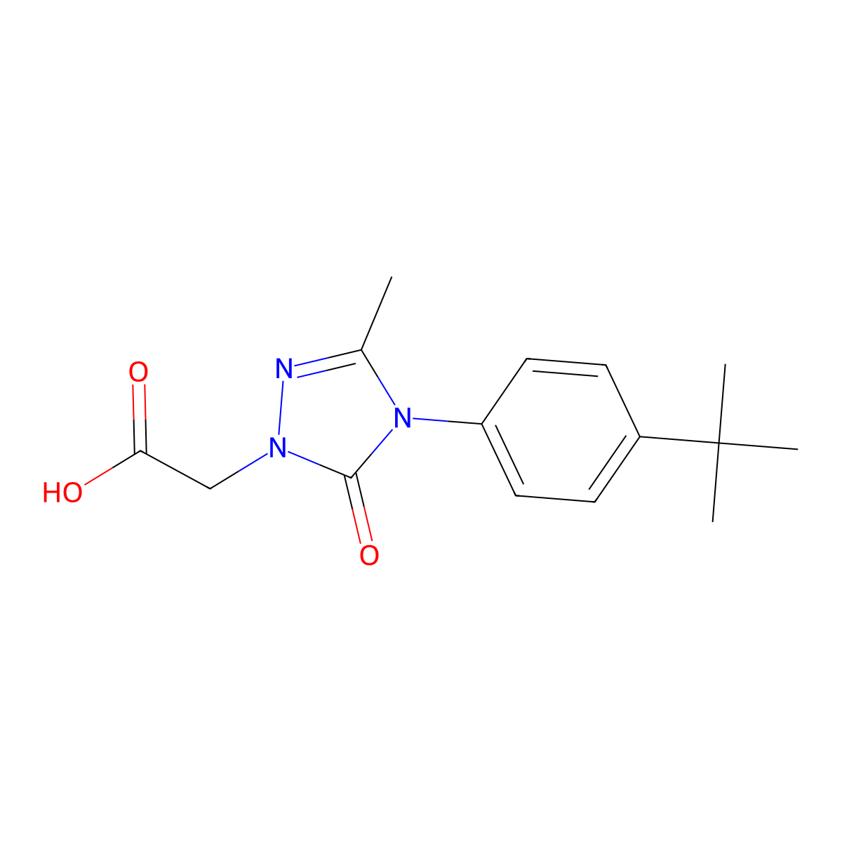 2-{4-[4-(tert-butyl)phenyl]-3-methyl-5-oxo-4,5-dihydro-1H-1,2,4-triazol-1-yl}acetic acid molecular structure, CAS 860644-61-7