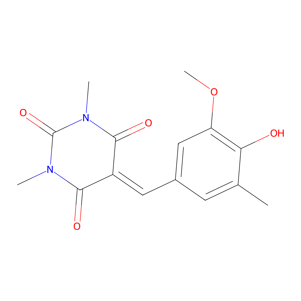 5-[(4-Hydroxy-3-methoxy-5-methylphenyl)methylidene]-1,3-dimethyl-1,3-diazinane-2,4,6-trione molecular structure, CAS 860644-62-8