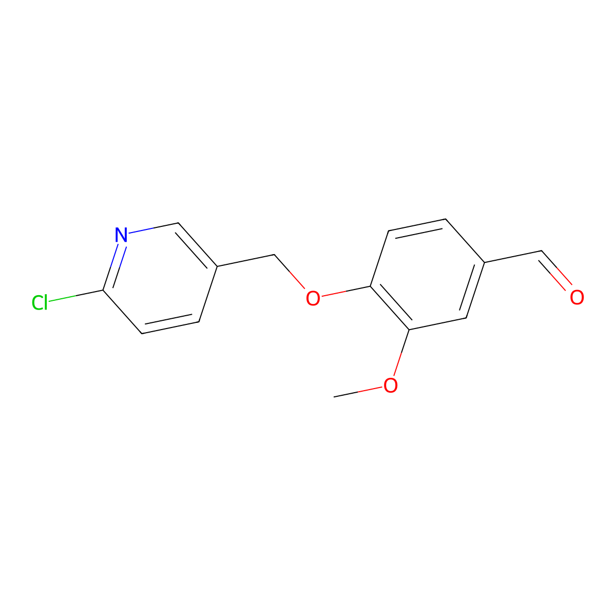 4-((6-Chloropyridin-3-yl)methoxy)-3-methoxybenzaldehyde molecular structure, CAS 860644-64-0