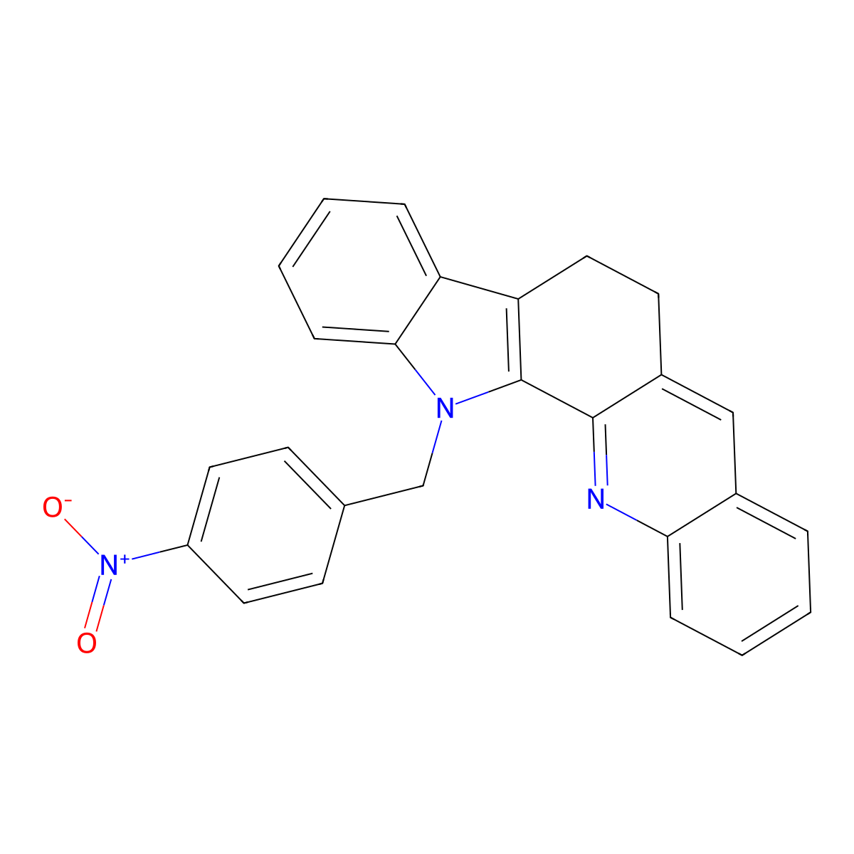 13-(4-nitrobenzyl)-6,13-dihydro-5H-indolo[3,2-c]acridine molecular structure, CAS 860644-67-3