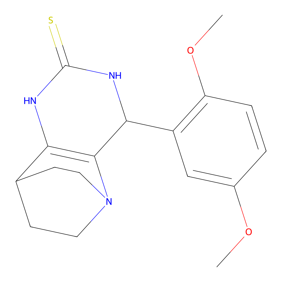 3-(2,5-Dimethoxyphenyl)-1,4,6-triazatricyclo[6.2.2.0~2,7~]dodec-2(7)-ene-5-thione molecular structure, CAS 860644-69-5
