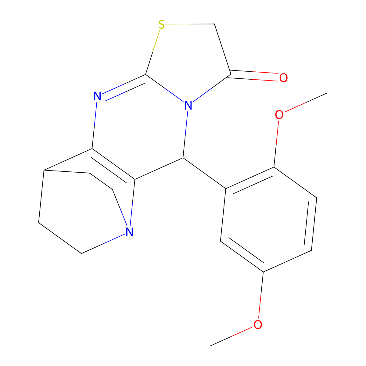 3-(2,5-Dimethoxyphenyl)-7-thia-1,4,9-triazatetracyclo[9.2.2.0^{2,10}.0^{4,8}]pentadeca-2(10),8-dien-5-one molecular structure, CAS 860644-70-8