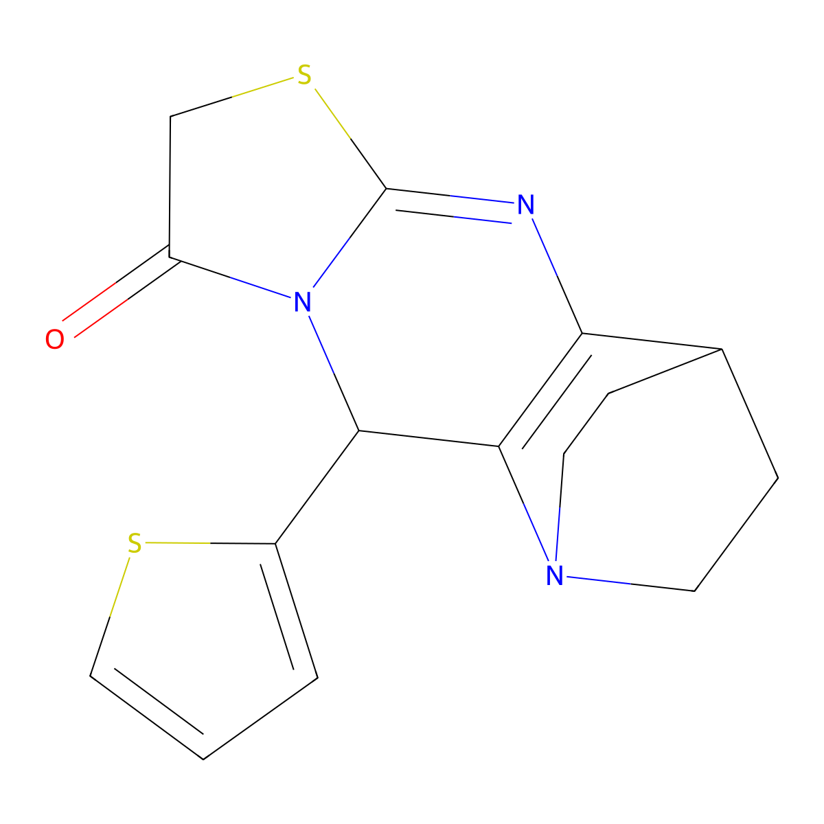 3-(2-Thienyl)-7-thia-1,4,9-triazatetracyclo[9.2.2.0~2,10~.0~4,8~]pentadeca-2(10),8-dien-5-one molecular structure, CAS 860644-71-9