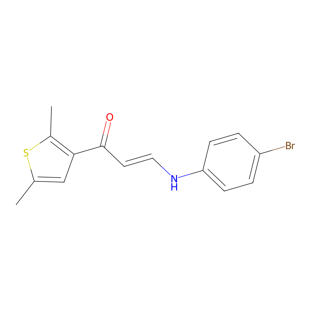(E)-3-(4-bromoanilino)-1-(2,5-dimethyl-3-thienyl)-2-propen-1-one molecular structure, CAS 860644-76-4
