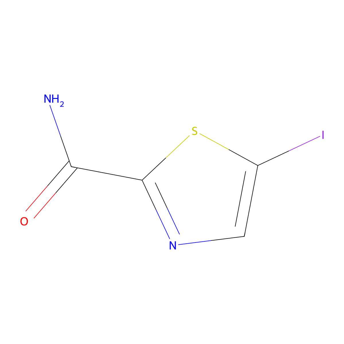 5-Iodothiazole-2-carboxamide molecular structure, CAS 860646-10-2