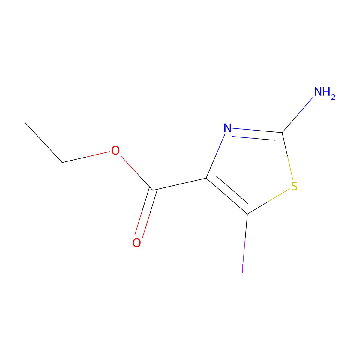 Ethyl 2-amino-5-iodo-1,3-thiazole-4-carboxylate molecular structure, CAS 860646-12-4
