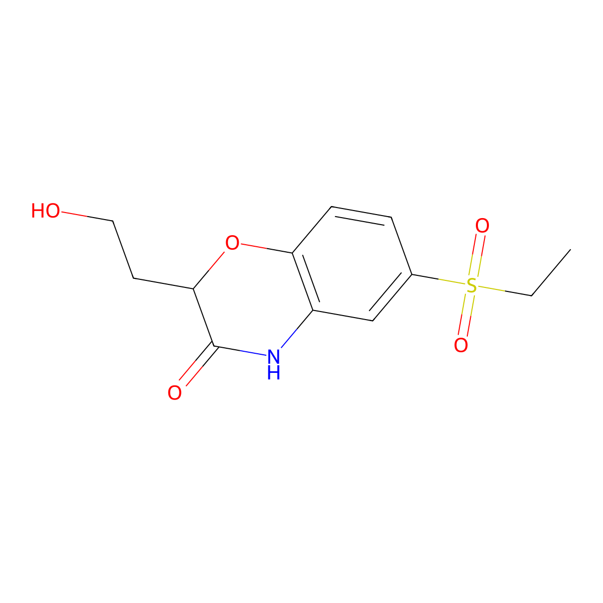 6-(ethylsulfonyl)-2-(2-hydroxyethyl)-2H-1,4-benzoxazin-3(4H)-one molecular structure, CAS 860648-57-3
