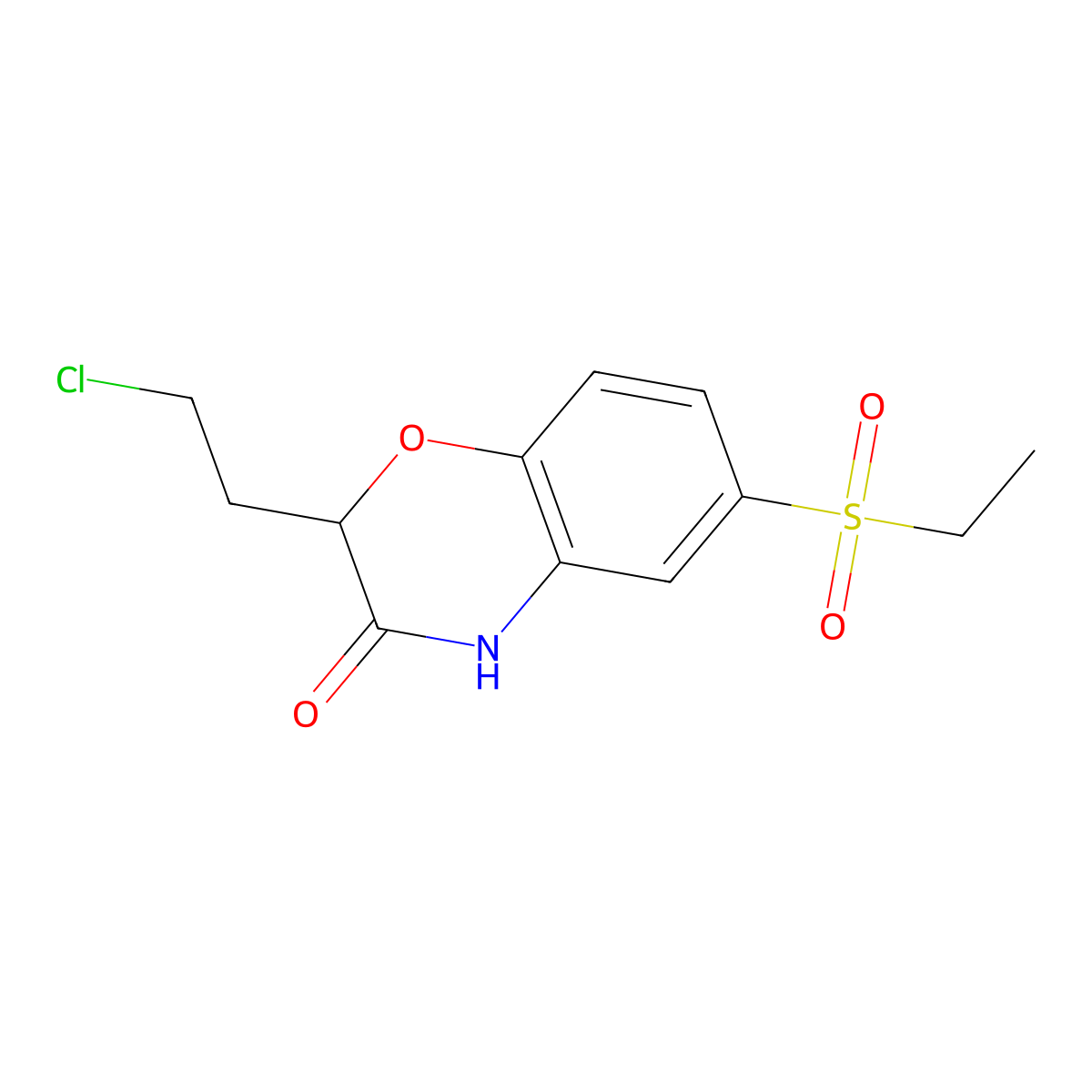 2-(2-chloroethyl)-6-(ethylsulfonyl)-2H-1,4-benzoxazin-3(4H)-one molecular structure, CAS 860648-66-4