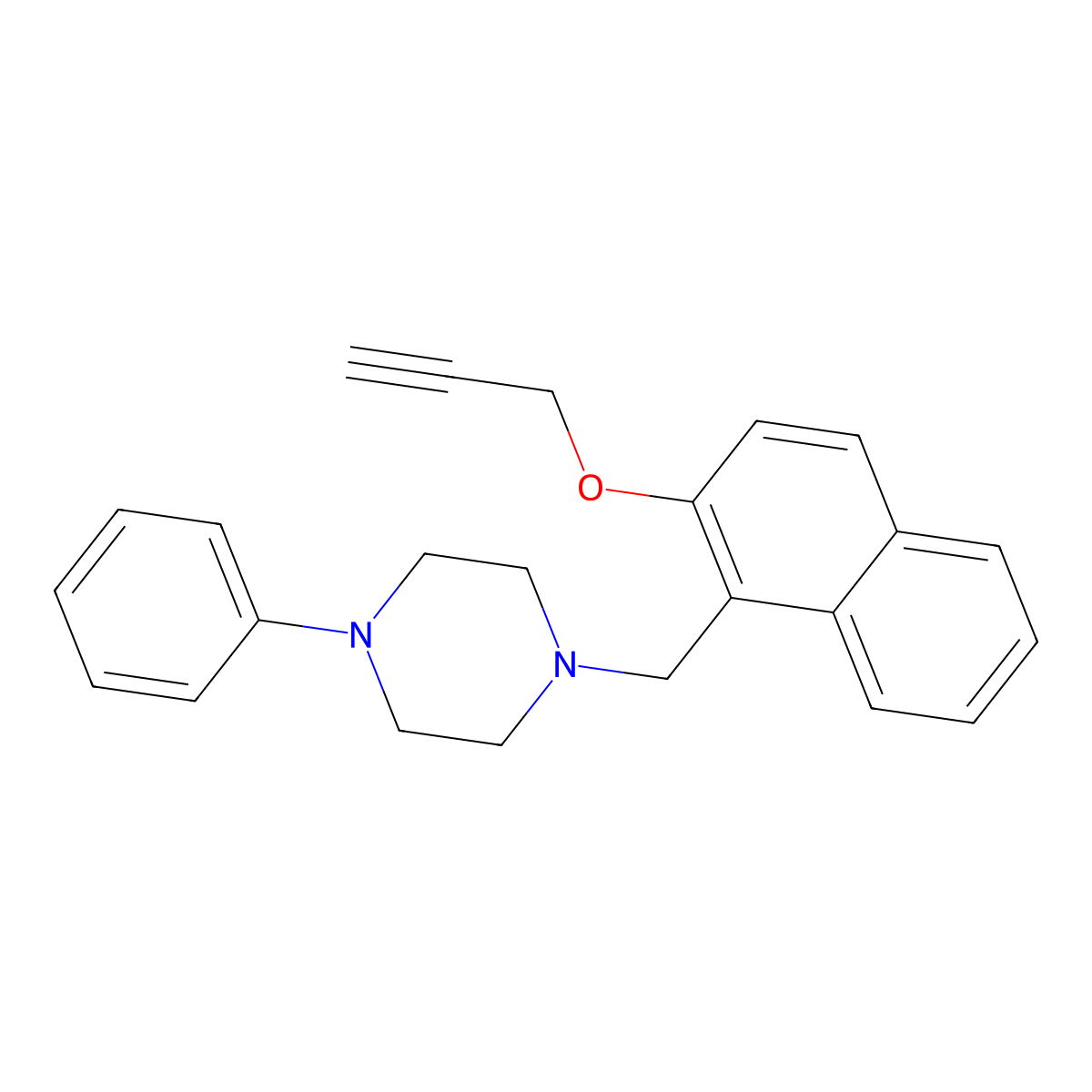 1-Phenyl-4-{[2-(2-propynyloxy)-1-naphthyl]methyl}piperazine molecular structure, CAS 860648-76-6