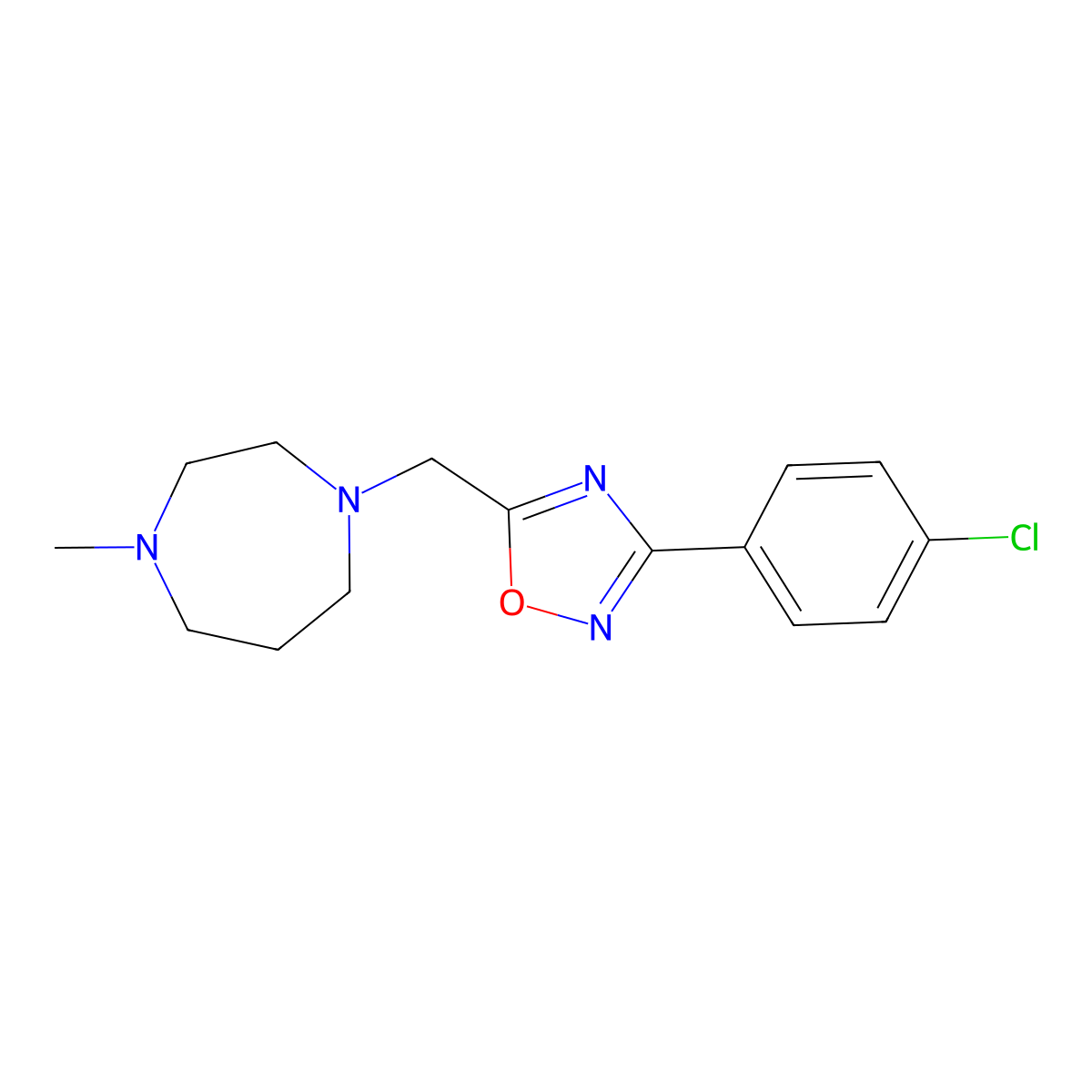 1-{[3-(4-Chlorophenyl)-1,2,4-oxadiazol-5-yl]methyl}-4-methyl-1,4-diazepane molecular structure, CAS 860648-87-9