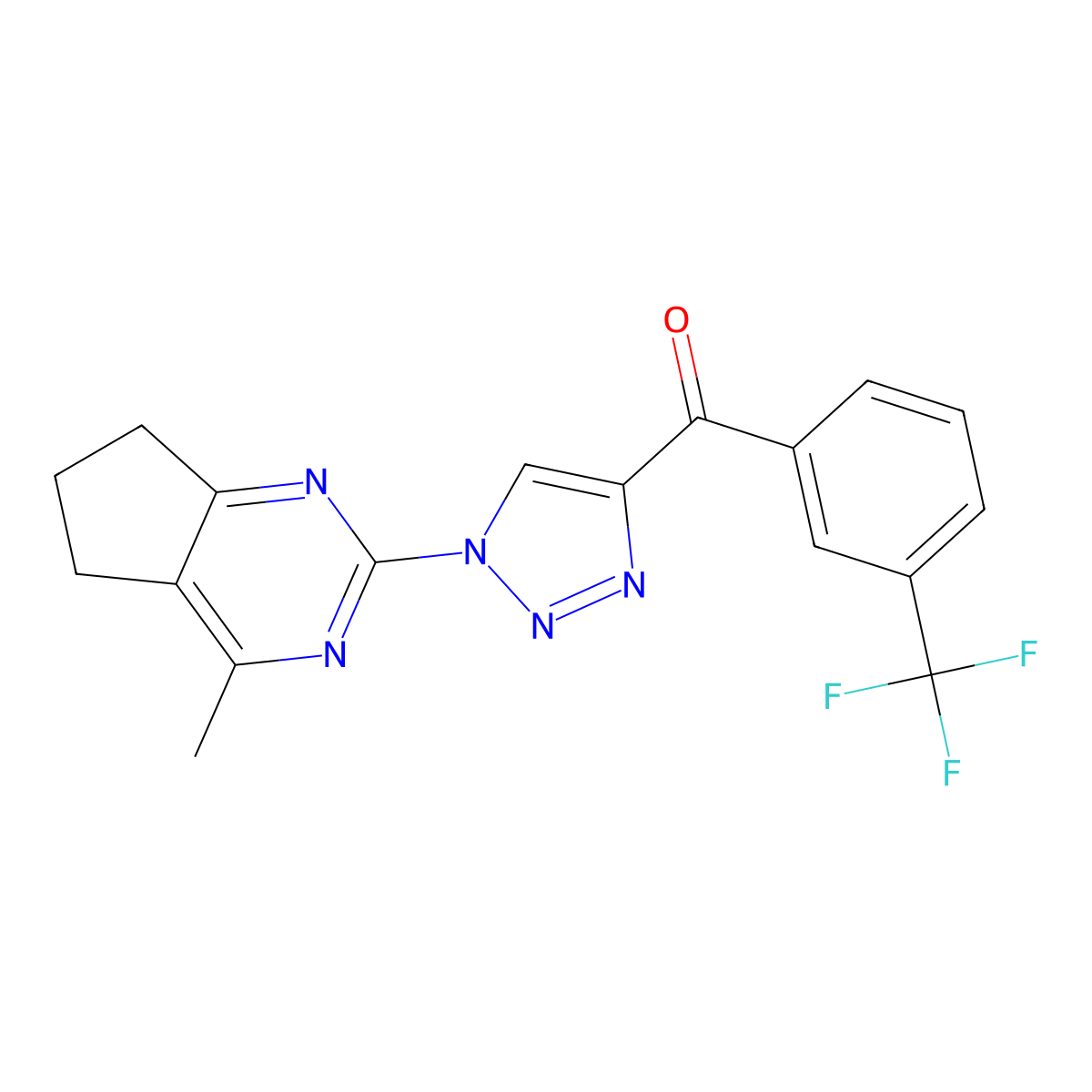 [1-(4-methyl-6,7-dihydro-5H-cyclopenta[d]pyrimidin-2-yl)-1H-1,2,3-triazol-4-yl][3-(trifluoromethyl)phenyl]methanone molecular structure, CAS 860648-94-8