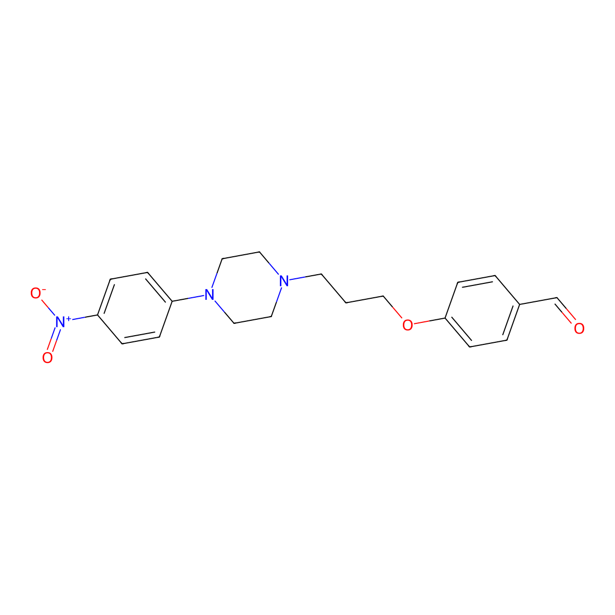 4-{3-[4-(4-Nitrophenyl)piperazino]propoxy}benzenecarbaldehyde molecular structure, CAS 860649-13-4