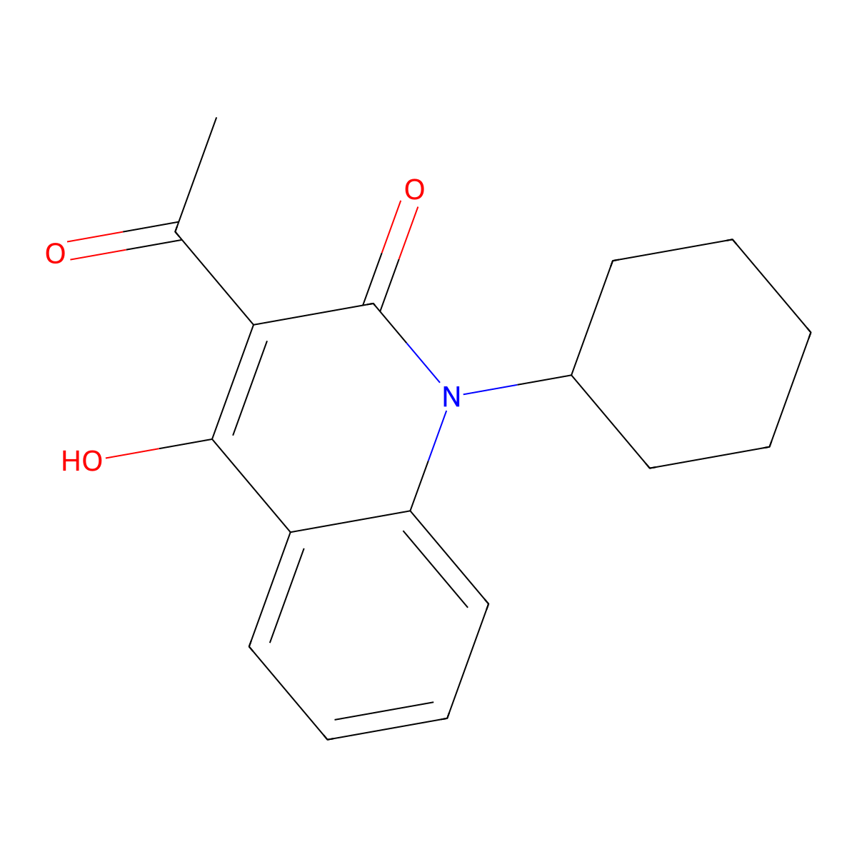 3-acetyl-1-cyclohexyl-4-hydroxy-2(1H)-quinolinone molecular structure, CAS 860649-19-0