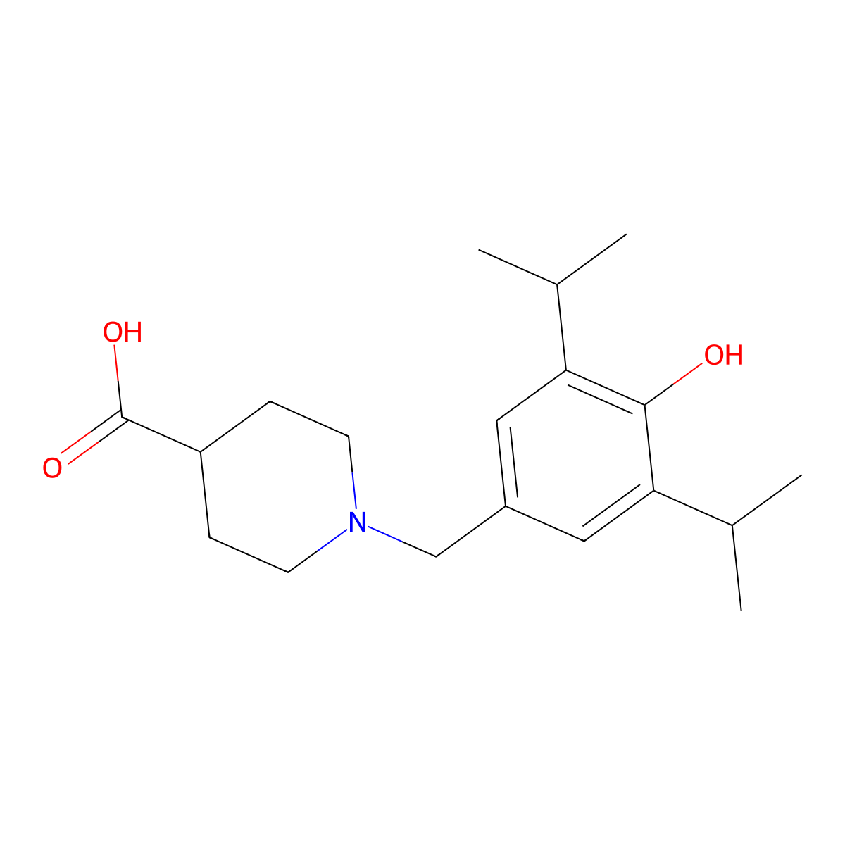 1-(4-Hydroxy-3,5-diisopropylbenzyl)-4-piperidinecarboxylic acid molecular structure, CAS 860649-20-3