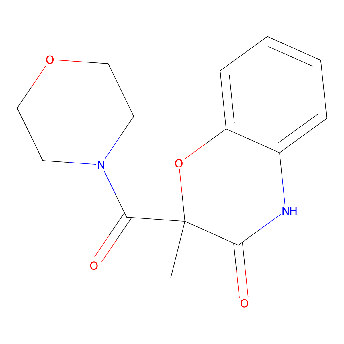 2-methyl-2-(morpholinocarbonyl)-2H-1,4-benzoxazin-3(4H)-one molecular structure, CAS 860649-33-8