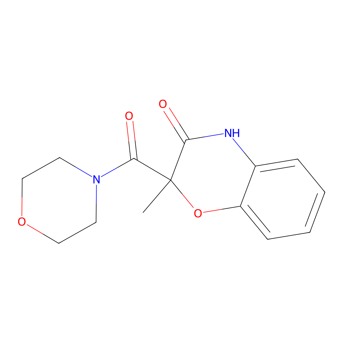 2-methyl-2-(morpholinocarbonyl)-2H-1,4-benzoxazin-3(4H)-one molecular structure, CAS 860649-33-8