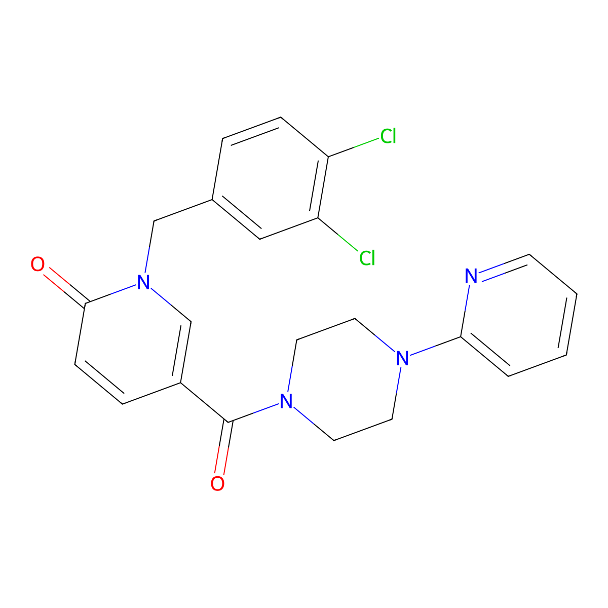 1-(3,4-dichlorobenzyl)-5-{[4-(2-pyridinyl)piperazino]carbonyl}-2(1H)-pyridinone molecular structure, CAS 860649-40-7