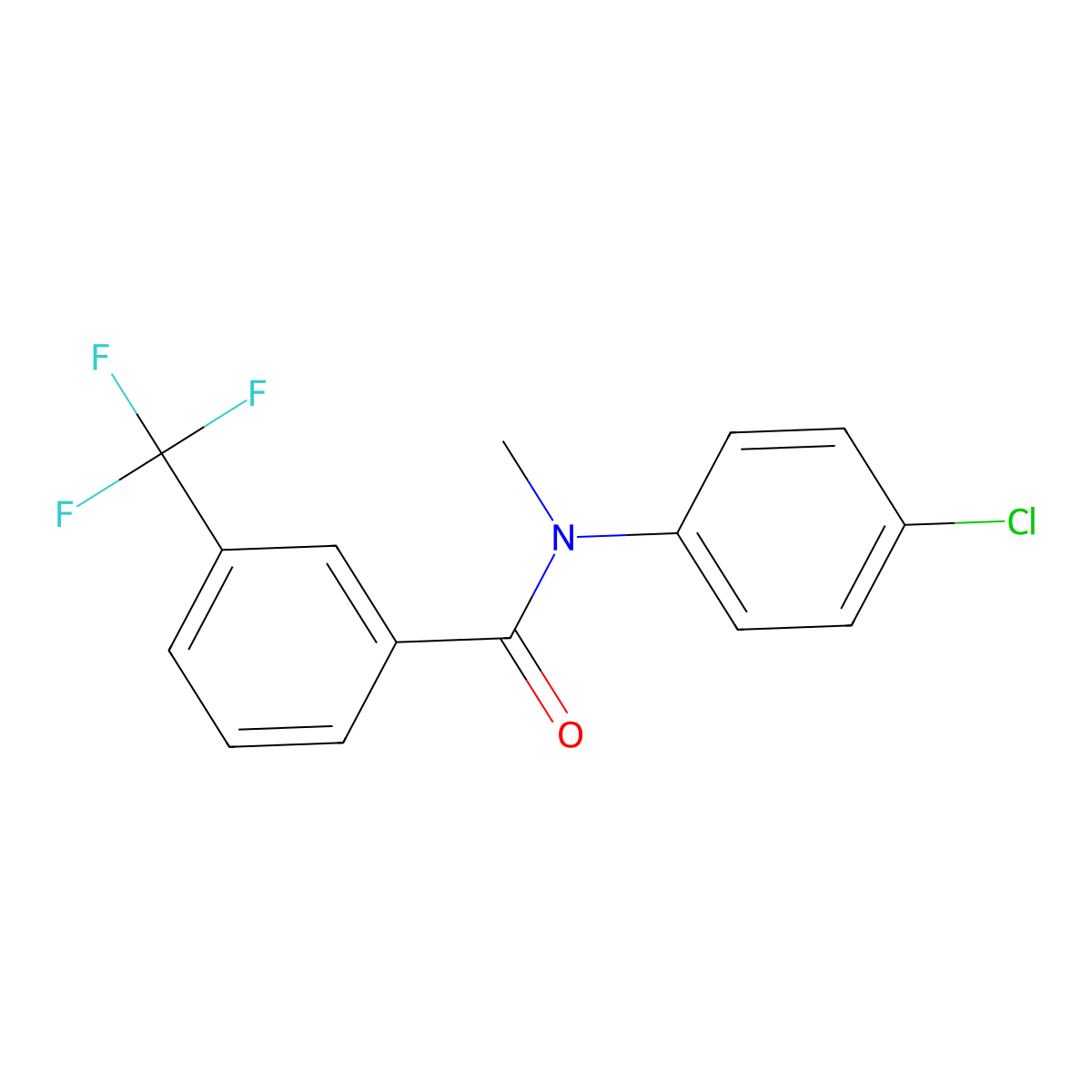N-(4-chlorophenyl)-N-methyl-3-(trifluoromethyl)benzamide molecular structure, CAS 860649-45-2