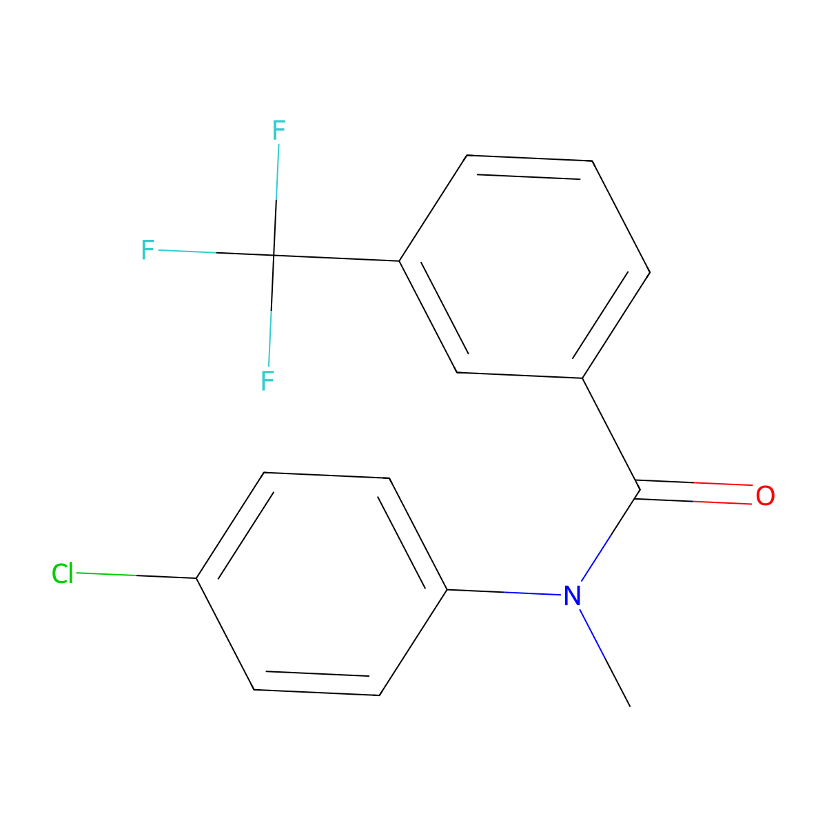 N-(4-chlorophenyl)-N-methyl-3-(trifluoromethyl)benzamide molecular structure, CAS 860649-45-2