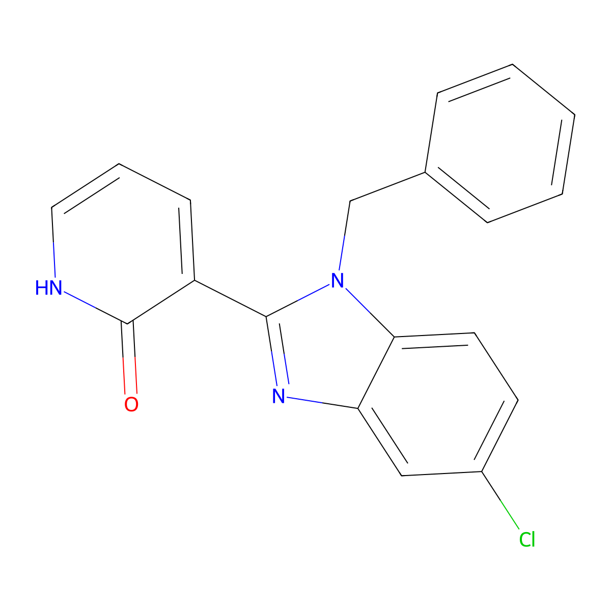 3-(1-benzyl-5-chloro-1H-1,3-benzimidazol-2-yl)-2(1H)-pyridinone molecular structure, CAS 860649-49-6