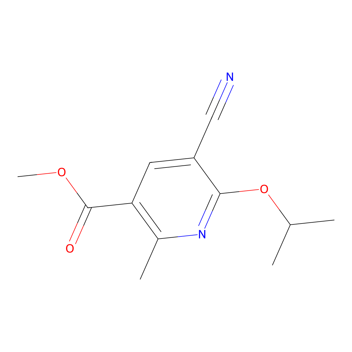 Methyl 5-cyano-6-isopropoxy-2-methylnicotinate molecular structure, CAS 860649-53-2