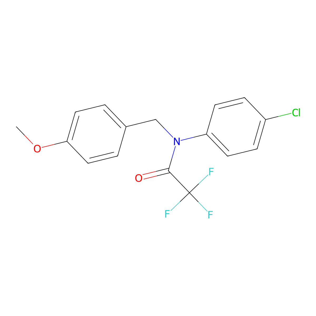 N-(4-chlorophenyl)-2,2,2-trifluoro-N-[(4-methoxyphenyl)methyl]acetamide molecular structure, CAS 860649-56-5