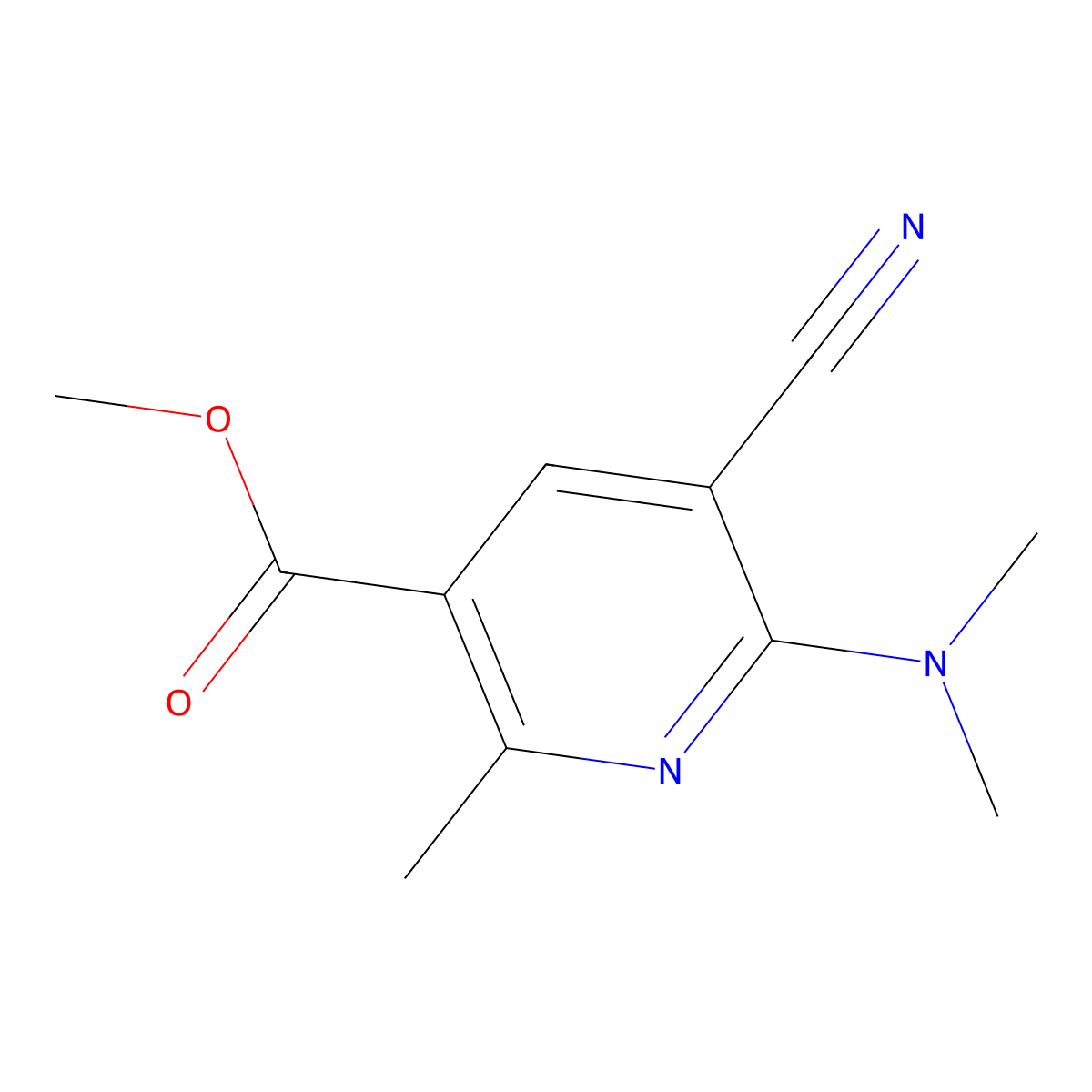 Methyl 5-cyano-6-(dimethylamino)-2-methylnicotinate molecular structure, CAS 860649-57-6