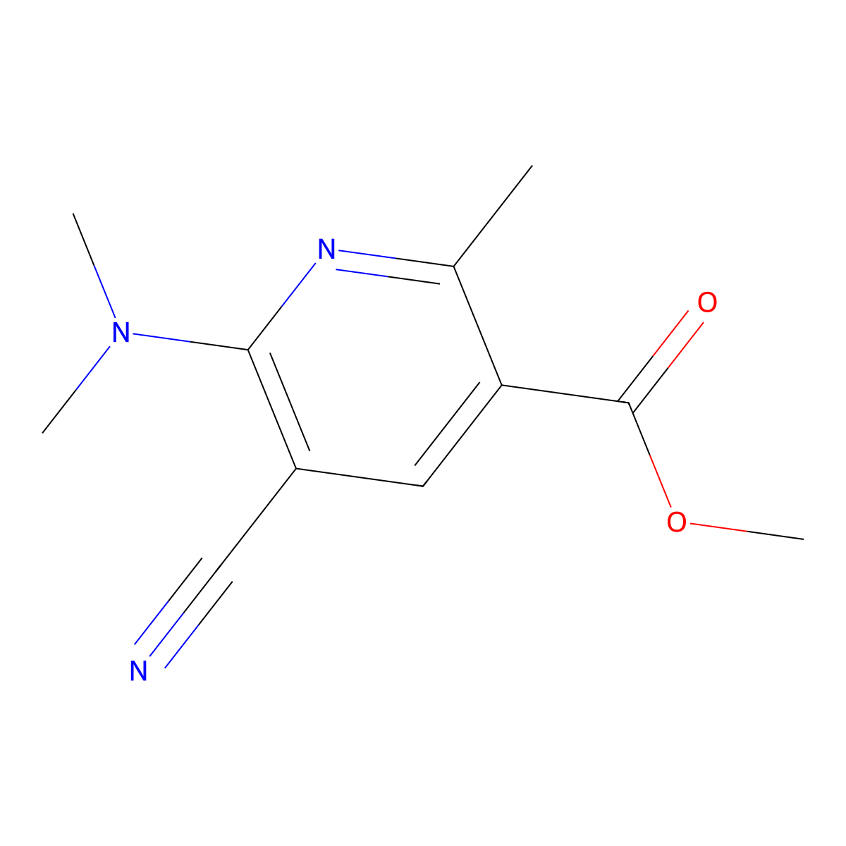 Methyl 5-cyano-6-(dimethylamino)-2-methylnicotinate molecular structure, CAS 860649-57-6