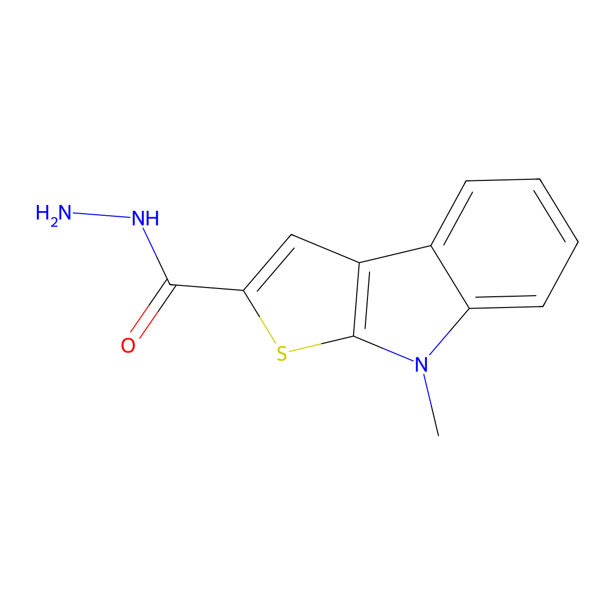 8-methyl-8H-thieno[2,3-b]indole-2-carbohydrazide molecular structure, CAS 860649-74-7
