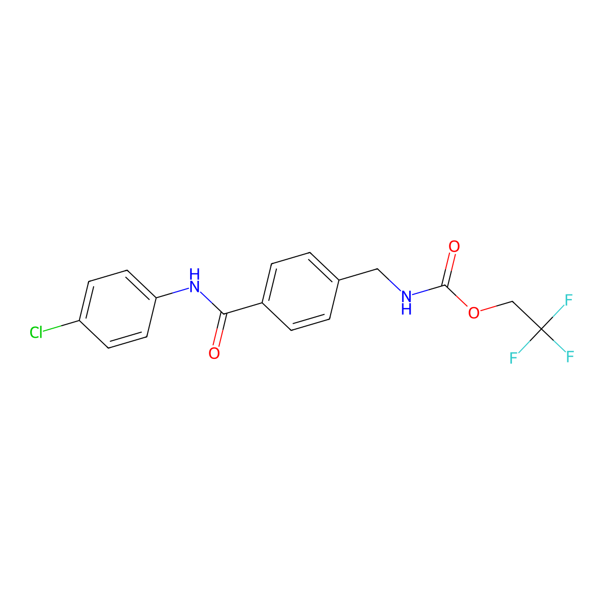 2,2,2-trifluoroethyl N-{4-[(4-chloroanilino)carbonyl]benzyl}carbamate molecular structure, CAS 860649-84-9